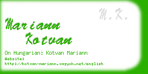 mariann kotvan business card